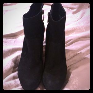 Black suede booties